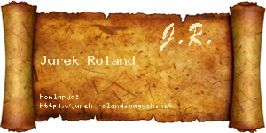 Jurek Roland névjegykártya